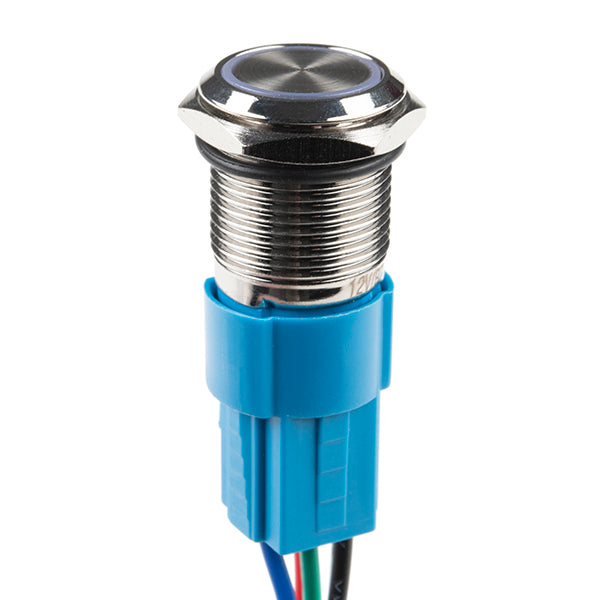 Metal Pushbutton - Latching (16mm, Blue)