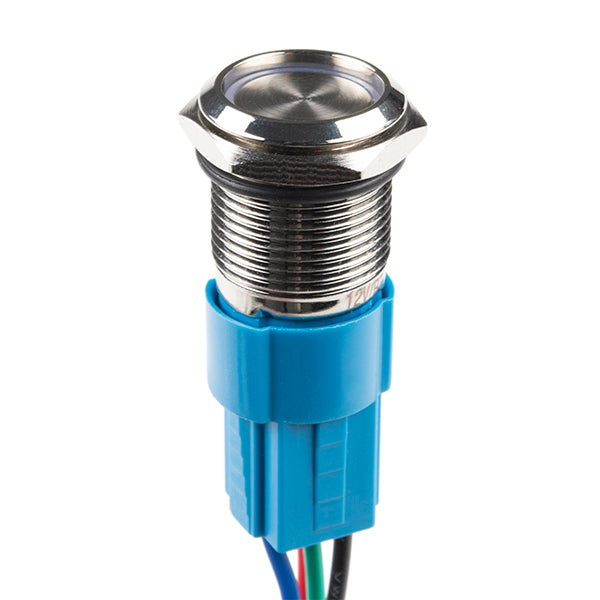 Metal Pushbutton - Latching (16mm, Blue)