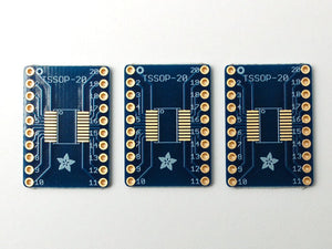 SMT Breakout PCB for SOIC-20 or TSSOP-20 - 3 Pack!