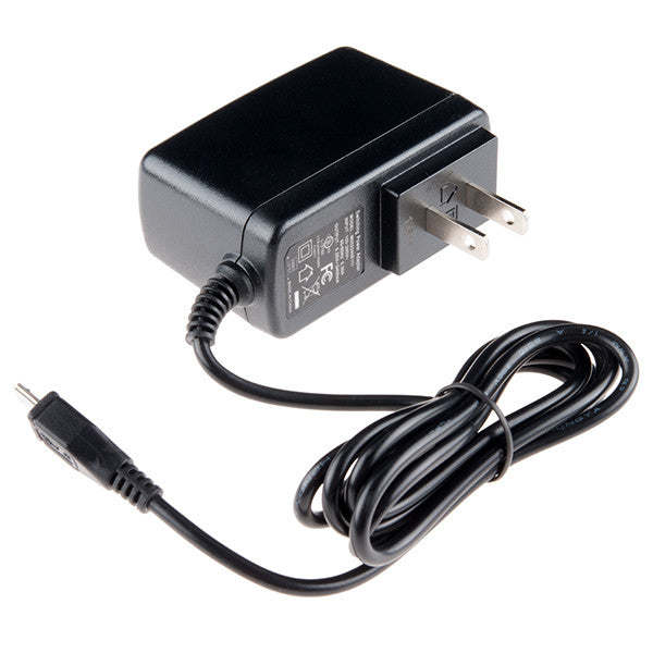 Wall Adapter Power Supply - 5.25V DC 2.4A (USB Micro-B)