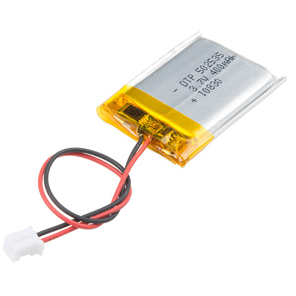 Lithium Ion Polymer Battery Ideal For Feathers - 3.7V 400mAh
