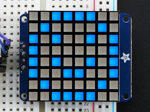 Small 1.2" 8x8 Ultra Bright Square Blue LED Matrix + Backpack