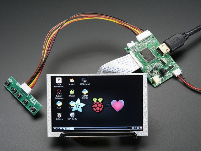 HDMI 4 Pi: 5" Display (no Touch) w/Mini Driver - 800x480 HDMI