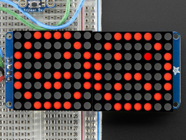 16x8 1.2" LED Matrix + Backpack - Ultra Bright Round Red LEDs