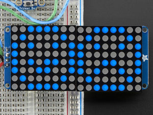16x8 1.2" LED Matrix + Backpack - Ultra Bright Round Blue LEDs