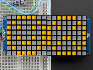 16x8 1.2" LED Matrix + Backpack -Ultra Bright Square Yellow LEDs