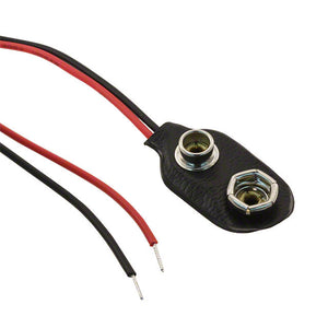 Battery Connector, Snap 9V with 4" Leads