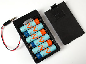 6 x AA battery holder with 5.5mm/2.1mm plug