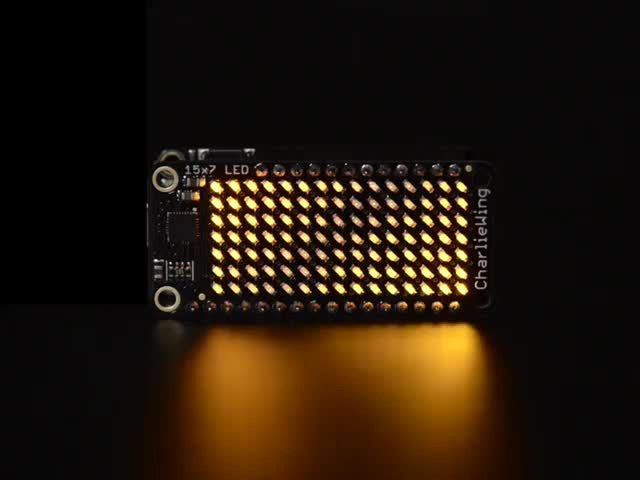 Adafruit 15x7 CharliePlex LED Matrix Display FeatherWing Yellow ...