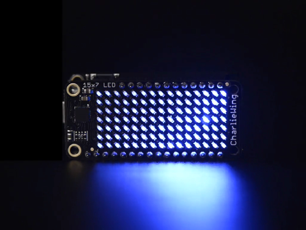 Adafruit 15x7 CharliePlex LED Matrix Display FeatherWing - Blue ...