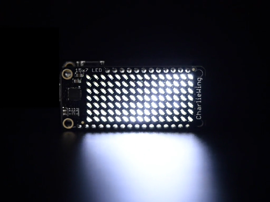 Adafruit 15x7 CharliePlex LED Matrix Display FeatherWing - White ...