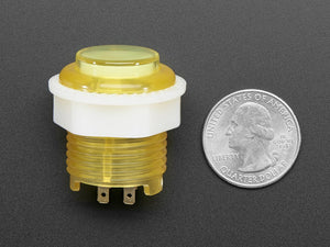 Mini LED Arcade Button - 24mm Translucent Yellow