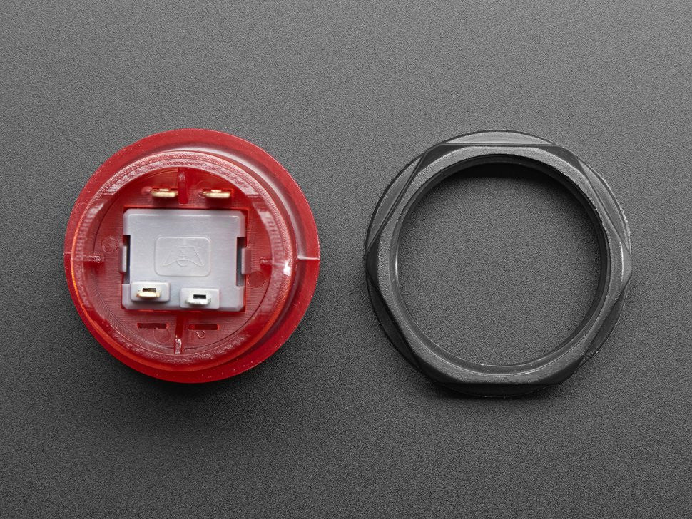 Led Rte Button Arcade Button with LED - 30mm Translucent Red - Elmwood Electronics