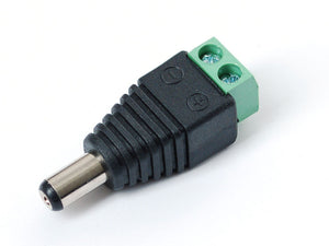 Male DC Power adapter - 2.1mm plug to screw terminal block