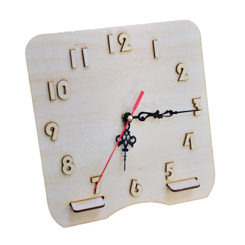 DIY Wooden Clock-Square (w/o Battery)