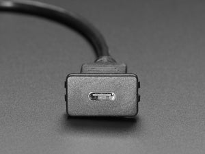 Snap-In Panel Mount Cable - USB C Socket to USB A Plug