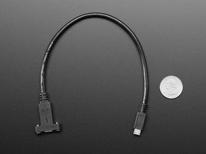 Panel Mount Cable USB C to Micro B Male - 30cm
