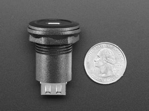 Micro USB B Jack to USB A Plug Round Panel Mount Adapter