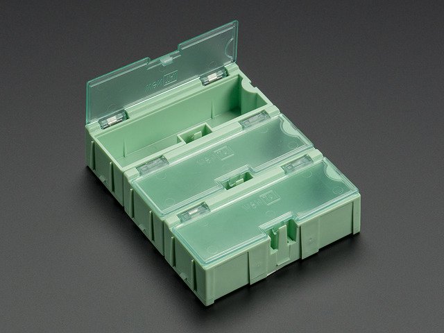 Small Modular Snap Boxes - SMD component storage - 3 pack - Green