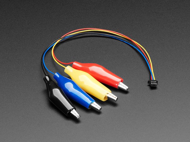 JST SH 4-pin Cable with Alligator Clips - STEMMA QT / Qwiic