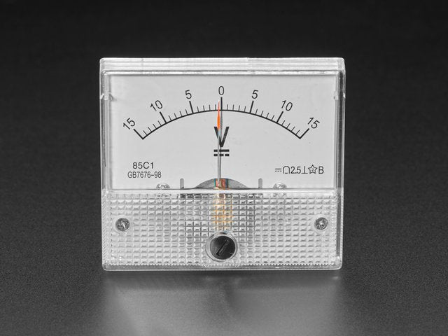 Small -15 to +15V DC Analog Panel Meter
