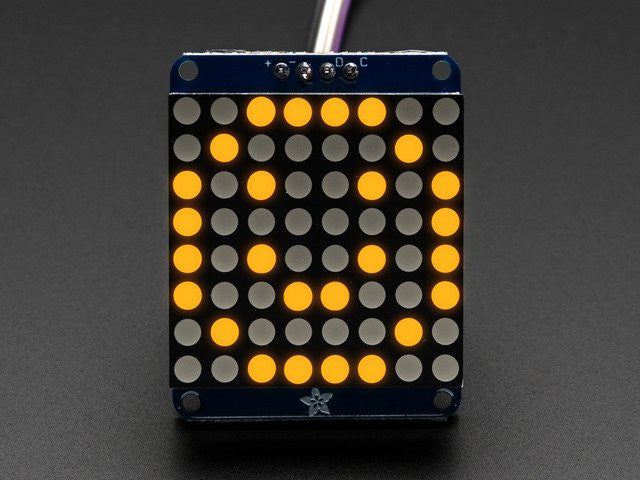 Adafruit Mini 8x8 LED Matrix w/I2C Backpack - Yellow