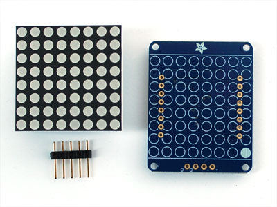 Adafruit Small 1.2" 8x8 LED Matrix w/I2C Backpack Red or Green - Electronics