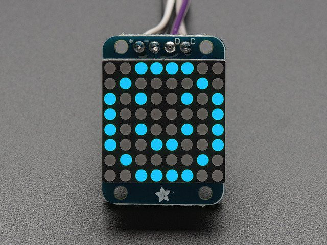 Adafruit Mini 8x8 LED Matrix w/I2C Backpack - Blue