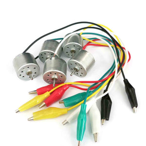 Hobby motor with alligator clips