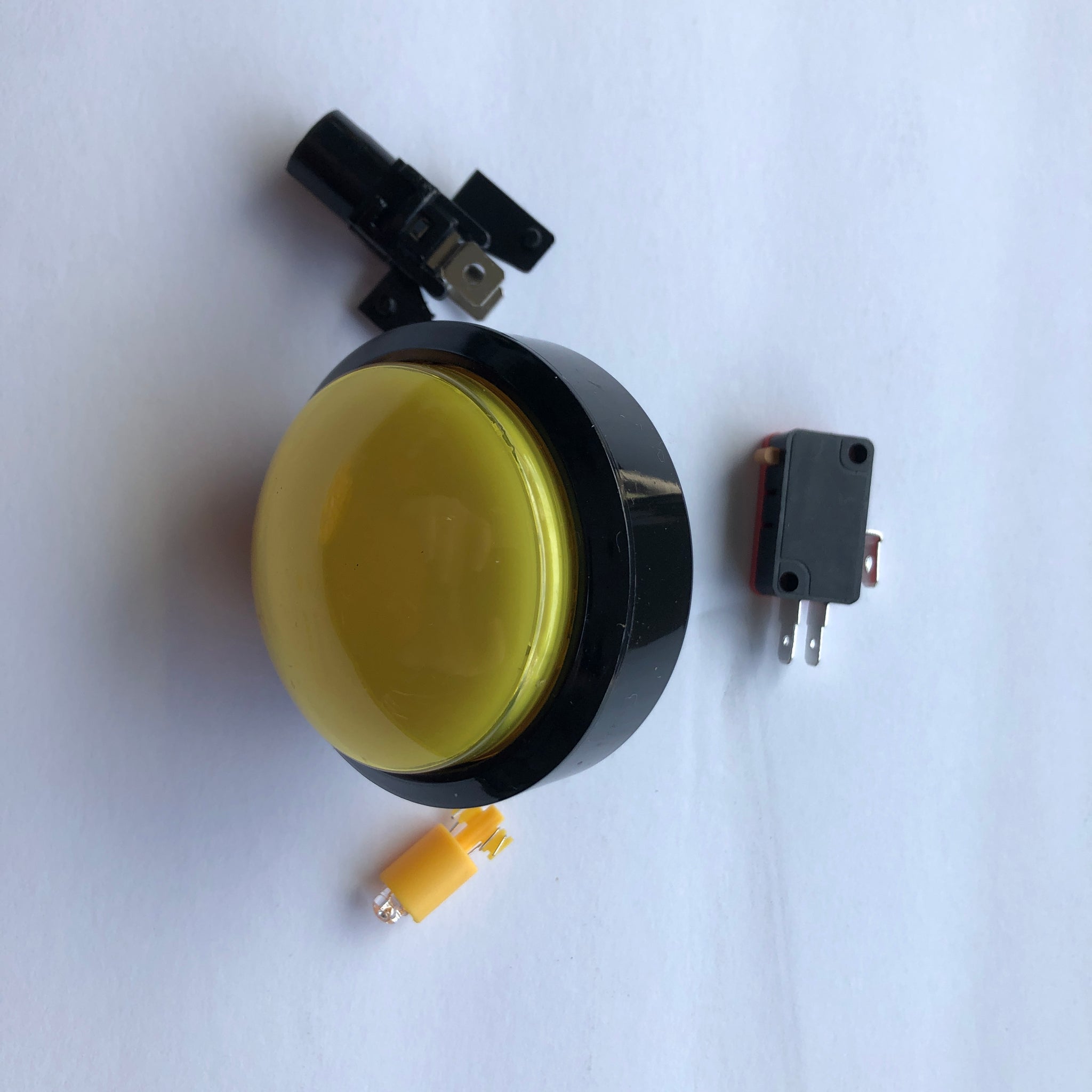 Large Arcade Button Large Arcade Button with LED - 60mm Yellow - Elmwood Electronics