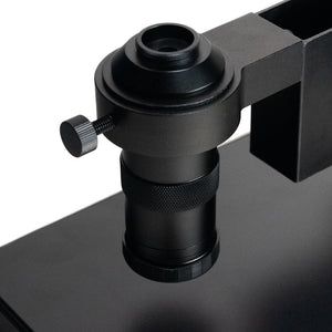 Microscope stand with 0.12-1.8x lens