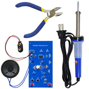 Solder Practice Kit w/ Iron & Cutters