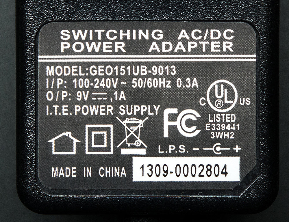 9 VDC 1000mA regulated switching power adapter - Perfect for Arduino!
